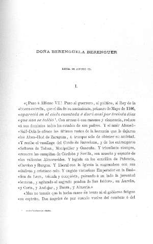 Doña Berenguela Berenguer, esposa de Alfonso VII