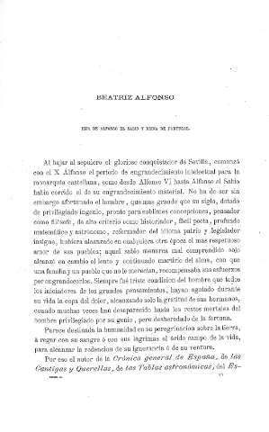 Beatriz Alfonso, hija de Alfonso el Sabio y Reina de Portugal