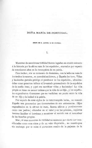 Doña María de Portugal, muger de D. Alfonso de Castilla