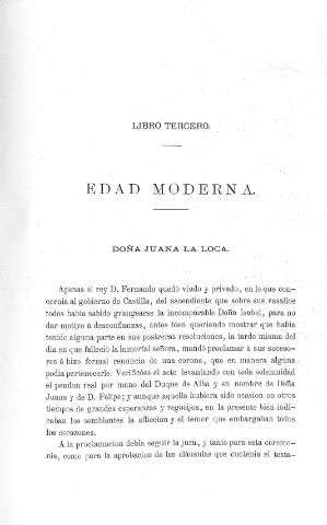 Libro tercero. Edad Moderna. Doña Juana la Loca