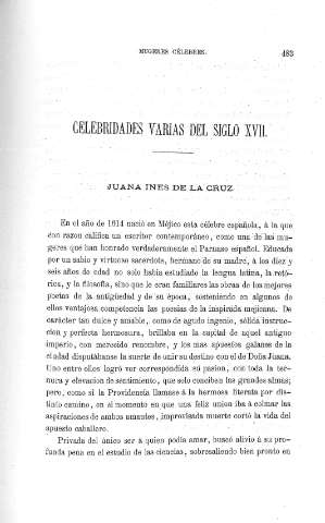 Celebridades varias del siglo XVII - Juana Inés de la Cruz