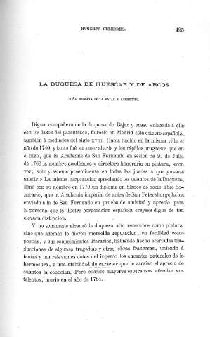La Duquesa de Huescar y de Arcos, Doña Mariana Silva Bazán y Sarmiento