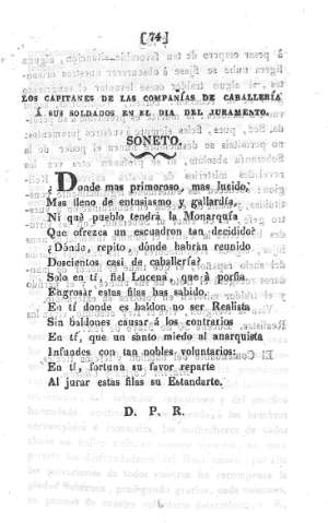 Los Capitanes de las Compañías de Caballería a sus soldados en el día del Juramento - Soneto