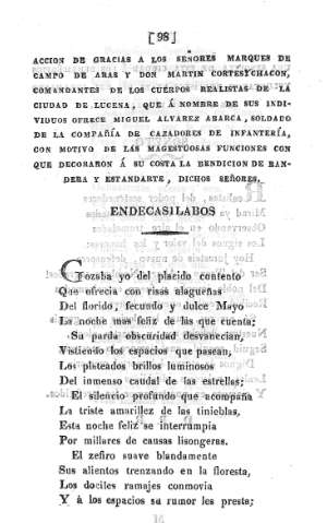Acción de gracias a los señores... - Endecasílabos