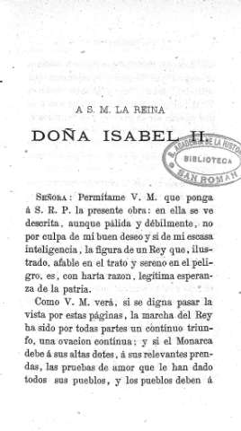 A S. M. la Reina Doña Isabel II