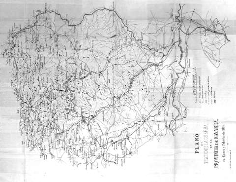 Plano del teatro de la guerra en la provincia de Navarra en enero y febrero de 1875