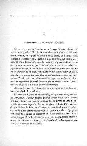 I. Advertencia a los Señores Jurados