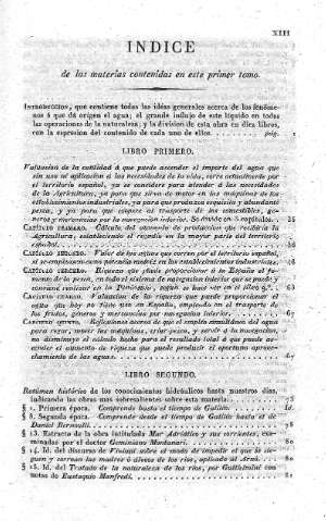 Indice de las materias contenidas en este primer tomo.