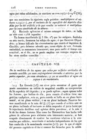 Capítulo VII.  De la medición de las guas que salen por orificios verticales ...