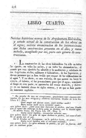 Libro Cuarto. Noticias históricas acerca de la Arquitectura Hidráulica ...
