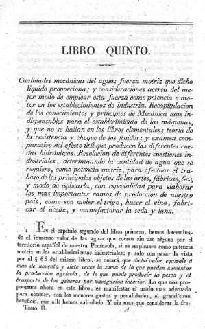 Libro quinto. Cualidades mecánica del agua ...