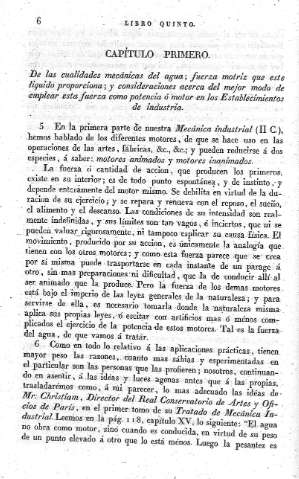 Capítulo primero. De las cualidades mecánicas del agua; fuerza matriz ...