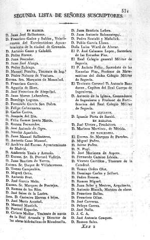 Segunda lista de señores suscriptores