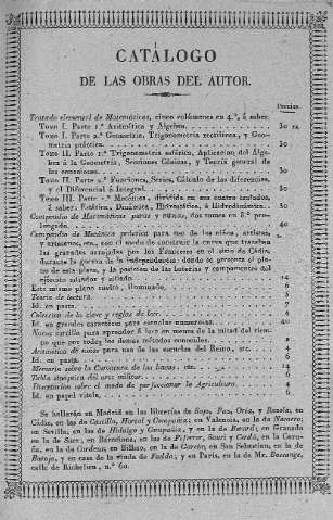 Catálogo de las obras del autor