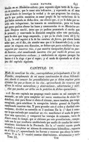 Capitulo IV. Modo de canalizar los rios, contrayéndonos principalmente...