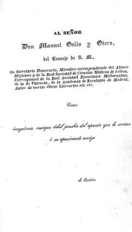 Al Señor Don Manuel Ovilo y Otero
