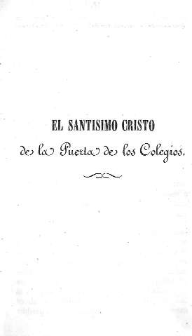 El Santísimo Cristo de la Puerta de los Colegios