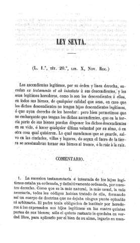 Ley Sexta  -  Comentrio