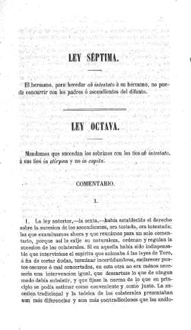 Ley Séptima  -  Ley Octava  -  Comentario