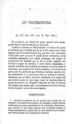 Ley Trigésimasegunda  -  Comentario