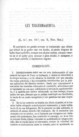 Ley Trigesimaquinta  -  Comentario