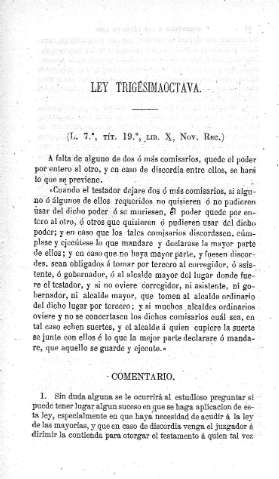 Ley Trigesimaoctava  -  Comentario
