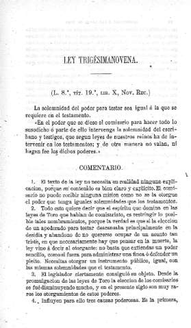 Ley Trigesimanovena  -  Comentario