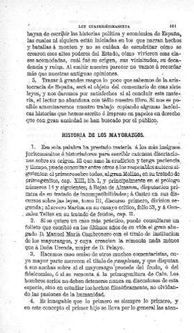 Historia de los Mayorazgos