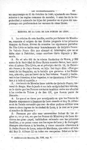 Historia de la Casa de los Ponces de Leon