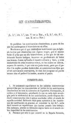 Ley Cuatrigésimanovena - Comentario