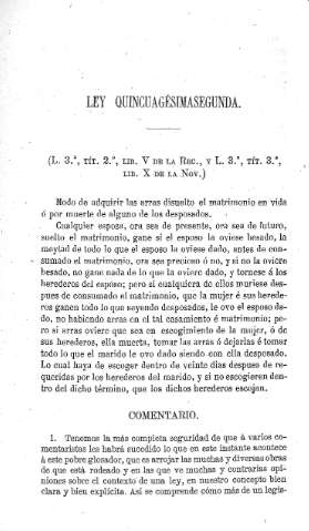 Ley quincuagésimasegunda - Comentario
