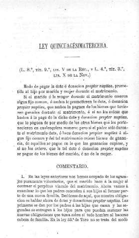 Ley quincuagésimatercera - Comentario