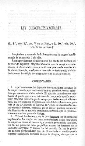 Ley quincuagésimacuarta - Comentario