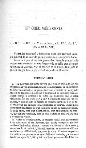 Ley quincuagésimasexta - Comentario