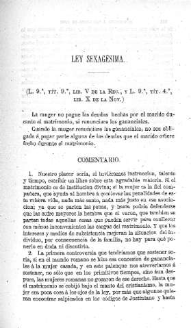 Ley sexagésima - Comentario