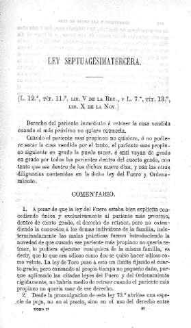 Ley septuagésimatercera - Comentario