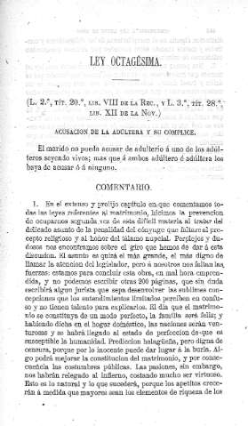 Ley octagésima - Comentario