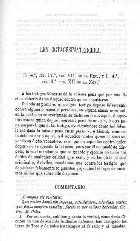 Ley octagésimatercera - Comentario