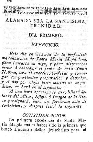 Alabada sea la Santisima Trinidad. - Dia Primero