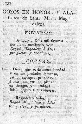 Gozos en Honor y Alabanza de María Magdalena