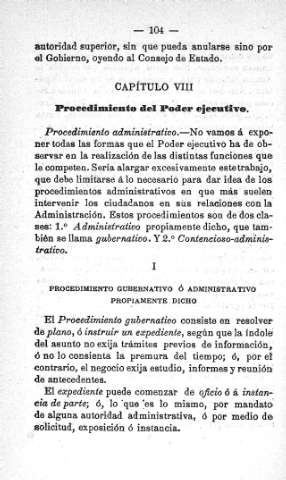 Capitulo VIII. Procedimiento del Popder ejecutivo