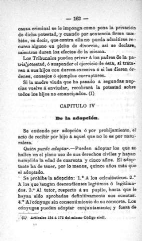 Capitulo IV. De la adopción