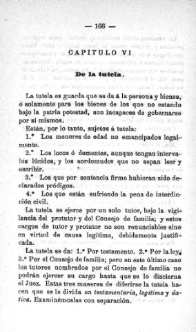 Capitulo VI. De la tutela