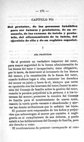 Capitulo VII. Del protutor...