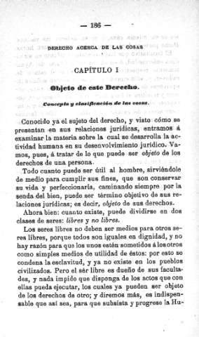 Derecho acerca de las cosas - Capitulo I. Objeto de este derecho