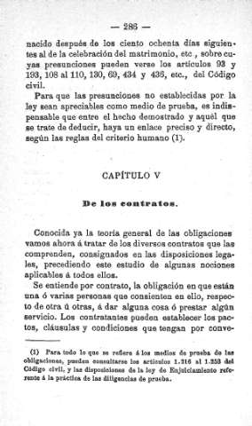 Capitulo V. De los contratos