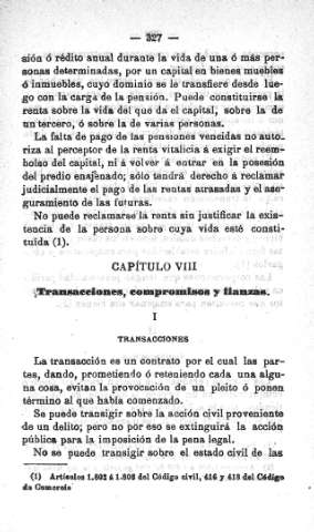 Capitulo VIII. Transacciones, compromisos y fianzas
