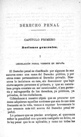 Derecho Penal - Capitulo Primero. Nociones generales
