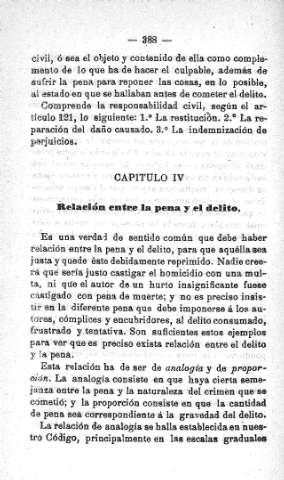 Capitulo IV. Relacion entre la pena y el delito