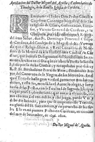 Aprobacion del Doctor Miguel del Aguila...